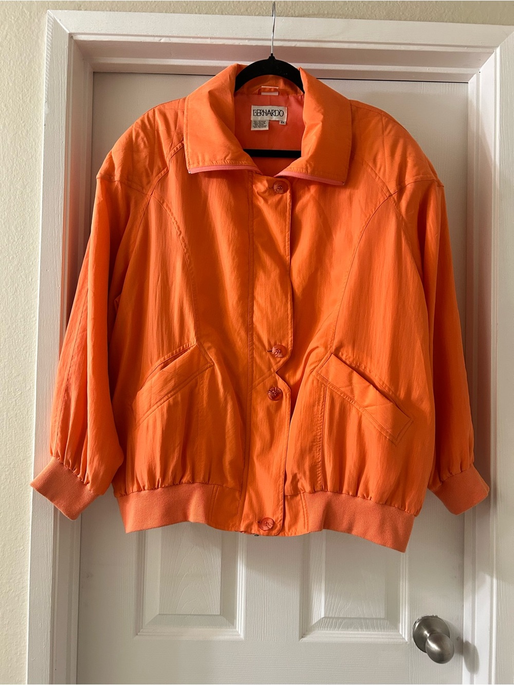 Bernardo Bright Orange Lightweight Bomber Jacket